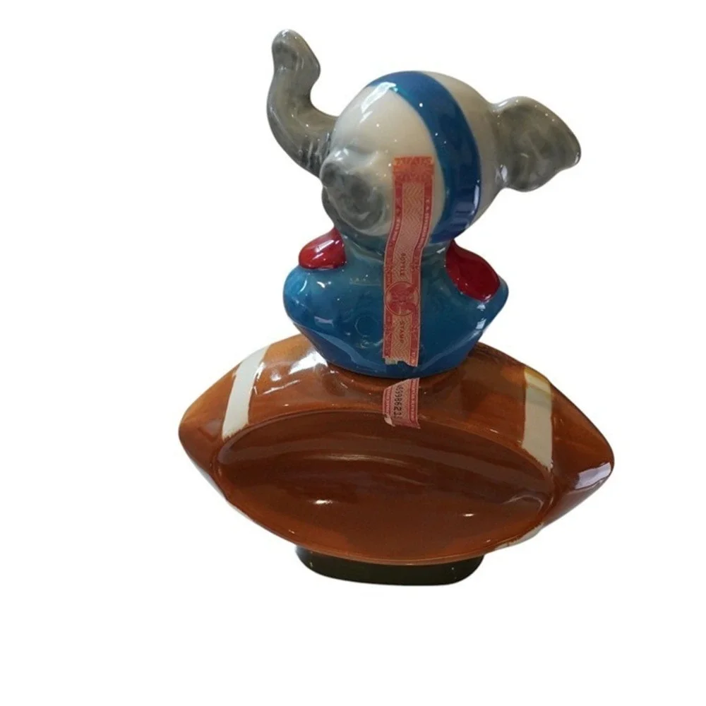 Vintage Jim Beam‎ Decanter Elephant Football Player OS Blue Brown Collectible